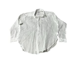 Womens Camixa French Linen Shirt White M/L